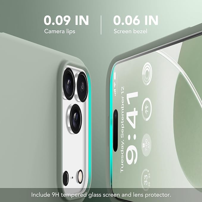 GONEZ Magnetic for iPhone 17 Pro Max Case, Compatible with MagSafe, [Screen Protector + Camera Lens Protector], Liquid Silicone Anti-Scratch Shockproof Protective Phone Case 6.9 inch, Light Green
