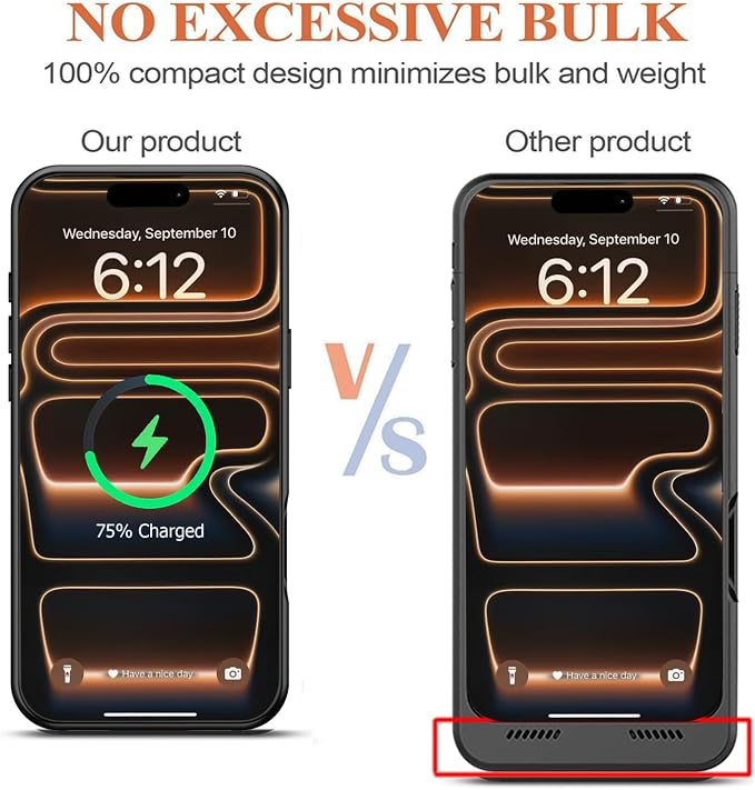 Battery Case for iPhone 17 Pro Max, 12000mAh Protective Charging Case with Wireless Charging Compatible with iPhone 17 Pro Max (6.9 inch) Rechargeable Battery Pack Charger Cover with Carplay (Black)