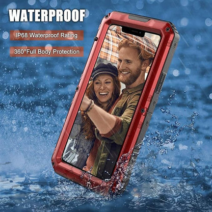 Mitywah Waterproof Case for iPhone 11 Pro, Heavy Duty Military Grade Shockproof Cover Built-in Screen Protection, Rugged Thick Full Body Protect Metal Case for iPhone 11 Pro, Red