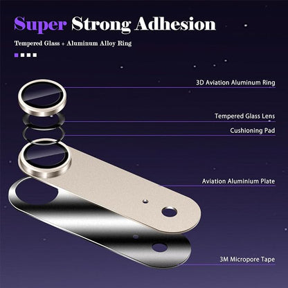 Camera Lens Protector for iPhone Air (iPhone 17 Air) Camera Lens Protector [Strong Adsorption] [Not Easy to Break] Metal Tempered Glass Rear Camera Screen Cover - Light Gold