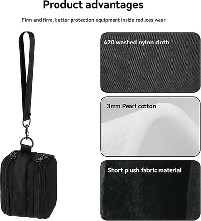 Travel Carrying Case for Anker MagGo Power Bank, Magnetic Portable Charger Protective Case Cover Storage Bag with Two-Layer Pockets for Charging Cable, Adapter and Accessories Black
