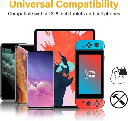Tryone Wall Mount Cell Phone Holder - Mirror Adjustable Cellphone Stand with 2Pcs Adhesive Sticky Pads for Bathroom Bedroom Kitchen or Dorm, Compatible with iPhone Series or Other Smartphones
