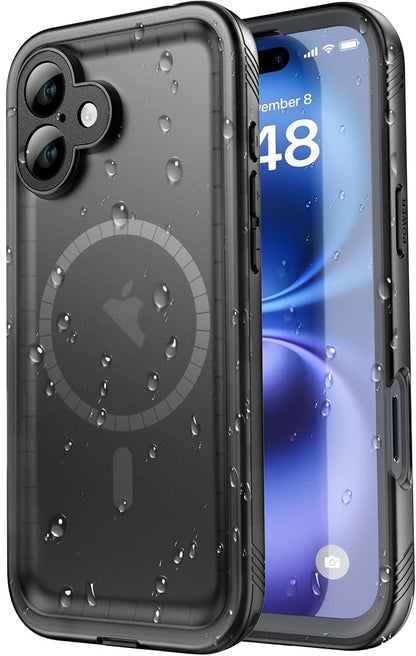 SPORTLINK for iPhone 16 Plus Case - IP68 Waterproof Military Protective Full Body Heavy Duty Shockproof 360 Sealed Dustproof with Camera Screen Protector Cover for i Phone 16 Plus 6.7" Mag/Black