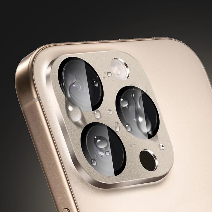 SAHARA - Ultra-Strong Camera Lens Protector for iPhone 16 Pro/16 Pro Max (2-Pack), Desert Titanium, (ZD00164)