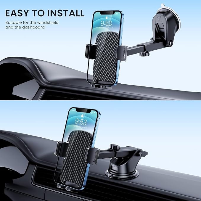 Phone Holders for Your Car Phone Stand for Car Phones Mount [Super Stable] Automobile Dashboard Windshield Cell Mount for iPhone Smartphone Universal