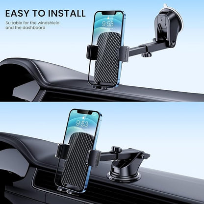 Phone Holders for Your Car Phone Stand for Car Phones Mount [Super Stable] Automobile Dashboard Windshield Cell Mount for iPhone Smartphone Universal