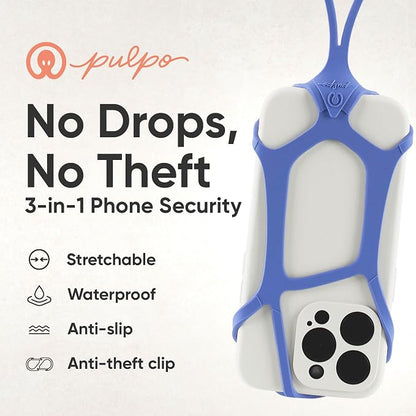 Pulpo Safety Cell Phone Lanyard Lavender Fits Smartphones 6.1" to 6.8” - Anti Theft Phone Strap for Men & Women, Lanyards for Phones, Hiking Phone Holder & Cellphone Lanyard, Silicone Crossbody Straps