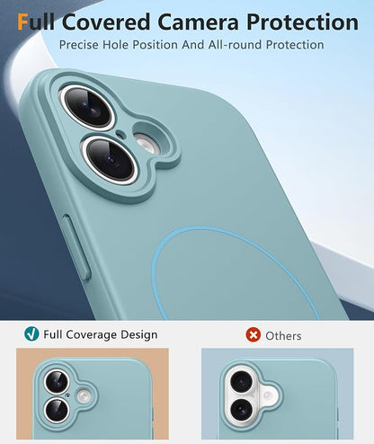 FNTCASE for iPhone 17 Case: [Compatible with Magsafe] Integrated Silicone Phone Cases with [Full Camera Protection] [Screen Protector] Military Grade Shockproof Protective Cover