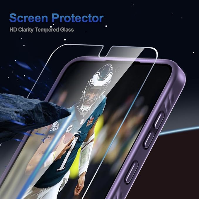 for Samsung Galaxy S25 FE Case with Screen Protector+Lanyard Wrist Strap,Magnetic Translucent Matte Rugged Slim Phone Cover Built in Invisible Kickstand [Fit for MagSafe],2025 Purple