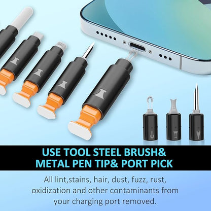 Ordilend for iPhone Cleaning Kit for Charging Port Cleaner, Cleaner Kit for AirPod Multi-Tool iPhone Cleaner Repair Lightning Cable for iPad Connector Airpod Speaker Compact Portable with Storage Case