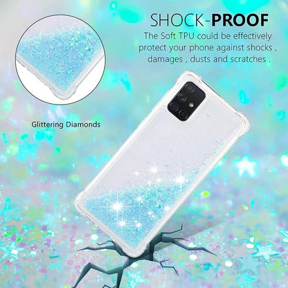 Bling Protective Case für Galaxy A71 Women, Slim Floating Liquid Phone Cover Silicone Bumper Case Transparent Shockproof Cover TPU Case Yellowing-Resistant Cases Compatible with Samsung Galaxy A71