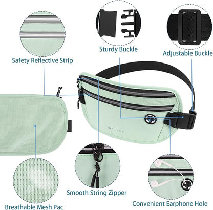 Slim Running Belt for Women Men Runners Fanny Packs With Phone Holder Hidden Pockets Exercise Waist Bag for Marathon Workout