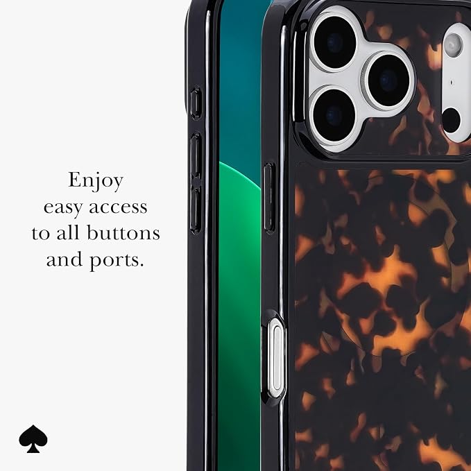 kate spade new york iPhone 17 Pro Case - Compatible with MagSafe - Designer Phone Case - Tortoise