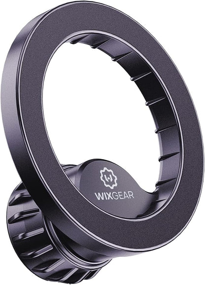 WixGear Mount Base Compatible with MagSafe iPhone 14 13 12, for Diameter 17mm/0.67 inch Universal Joint Ball of Phone Holder Car Mount, Vent, Dashboard, Windshield with One Metal Plate for MagSafe