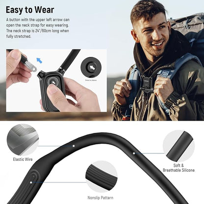 NEEWER Magnetic Neck Mount with Pocket 3 Cage, Flexible Quick Release Action Camera Neck Holder Compatible with Hero 13 12 11 Max DJI Action 5 Pro Insta360 Osmo Pocket 3 Accessory for POV, GP39