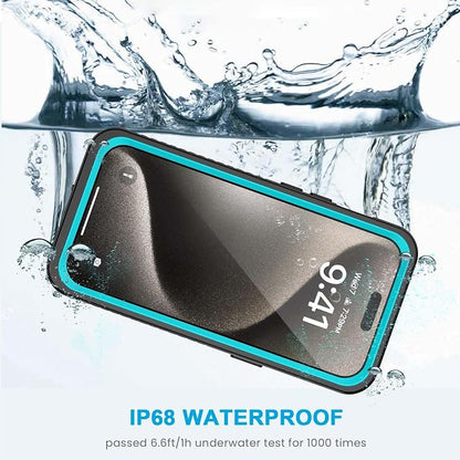 Lanhiem for iPhone 15 Pro Max Case, IP68 Waterproof Dustproof Shockproof Cases with Built-in Screen Protector, 360 Full Body Heavy Duty Rugged Phone Cover for iPhone 15 Pro Max - 6.7 inch (Blue)