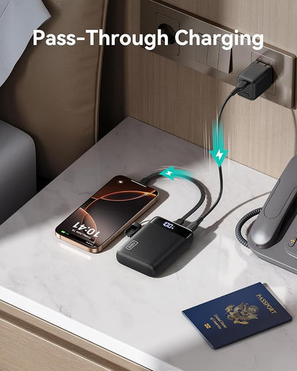 INIU Power Bank, Smallest 20000mAh Portable Charger with USB C Cable, 22.5W PD Fast Charging Phone Battery Pack, LED Display Powerbank for Xiaomi iPhone 17 16 15 14 Pro Samsung S25 Google iPad etc