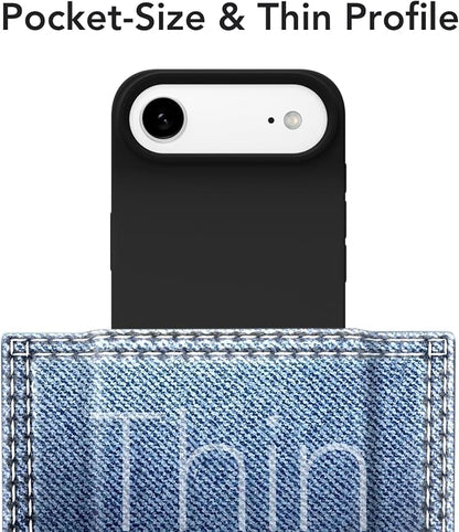 for iPhone 17 Air Case Silicone Compatible with Magsafe Case, Ultra Slim Thin Magnetic Phone Cases Mag Safe, Cute Soft Rubber Gel TPU Matte Plain Wireless Charging Cover for Women, Black
