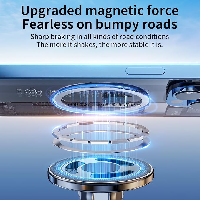 Ultra-Strong Suction Cup Phone Mount for Car - Anti-Shock & Noiseless Dashboard & Windshield Holder, 360° Adjustable Hands-Free Mount for All Smartphone (6)