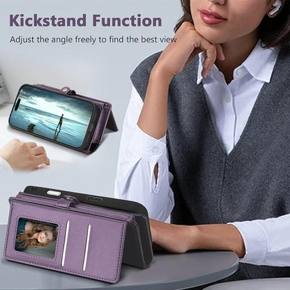 Wallet Case for iPhone Air with Card Holder/Crossbody Wallet/Strap,[RFID Blocking][Magnetic] PU Leather Phone Case for iPhone Air,6.5 in,Purple