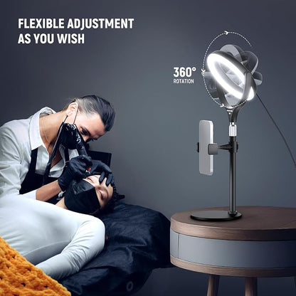 NEEWER Basics 7" Desk Ring Light with Stand/Phone Holder Compatible with iPhone, 10W CRI95+ Bi Color LED Selfie Light for TikTok Recording Laptop Webcam Zoom Video Conference Lighting Makeup, RL7B