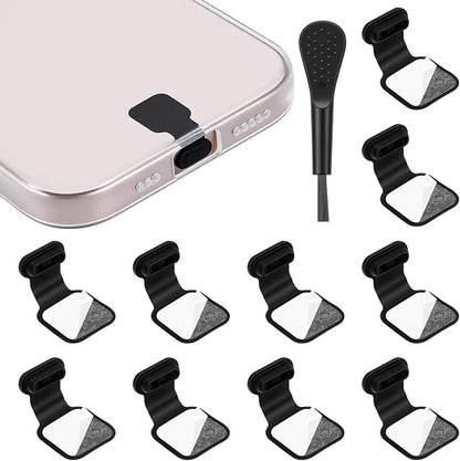 TIESOME 10PCS USB C Dust Plugs, Silicone Anti Loss Port Covers with Removable Adhesive Compatible with Laptops and All Type C Devices