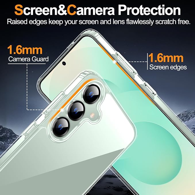 MOZOTER Designed for Samsung Galaxy S25 Plus Case Clear, [Not Yellowing] [15FT Military Grade Drop Protection] Scratch-Resistant Transparent Shockproof Slim Phone Case 6.7 Inch-Clear