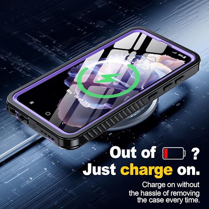 ANTSHARE for Samsung Galaxy S24 Plus Case Waterproof, Built-in Lens & Screen Protector 360° Full Body Heavy Duty Protective Shockproof IP68 Underwater Case for Galaxy S24 Plus (2024) 5G-Purple