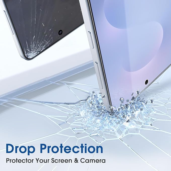 amFilm Auto-Alignment OneTouch for Samsung Galaxy S25 Edge 6.7" Screen Protector + Camera Lens Protector, Tempered Glass, 30 Seconds Installation, Bubble Free, Case Friendly, Anti-Scratch [2+2 Pack]