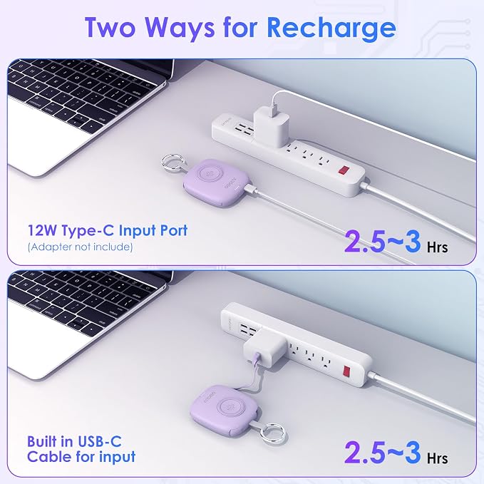 Small Portable Charger 5000mAh,iWatch Wireless Charger Mini Power Bank with Built-in Cable,Travel Keychain Charger for Apple Watch 11/10/9/8/Ultra/7/6/Se/5/4,iPhone 17/16/15/14/13/12,Android Phone