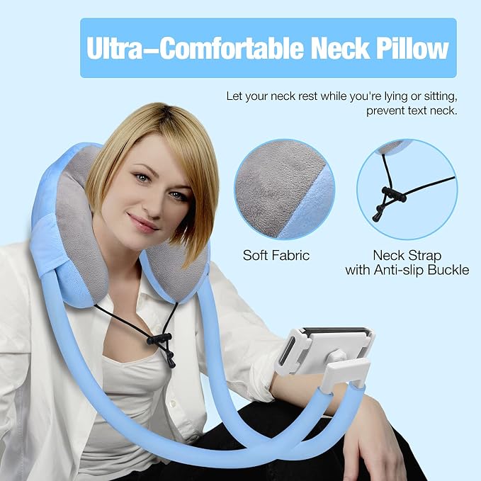 MoKo Neck Phone Holder, Lazy Gooseneck Phone Pillow Holder Bracket, 360° Rotate Phone Tablet Stand for 4"-11" Device, fits iPhone 17/17 Air/17 Pro/17 Pro Max, iPhone 16/Pro/Pro Max/Plus, iPhone 15/Pro