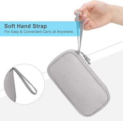 Lacdo Electronic Organizer, Travel Cable Organizer Bag Pouch Tech Electronic Accessories Carry Case Portable Double Layers Charger Case for Cable, Cords, Charger, Phone, Power Bank, Earphone, Gray