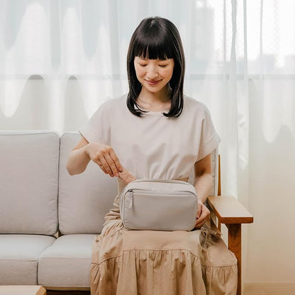 Orbitkey KonMari 2-in-1 Tech Accessory Pouch - Stone | KonMari Collection | Detachable Slim Sleeve | Organized Tech Storage | Travel Ready