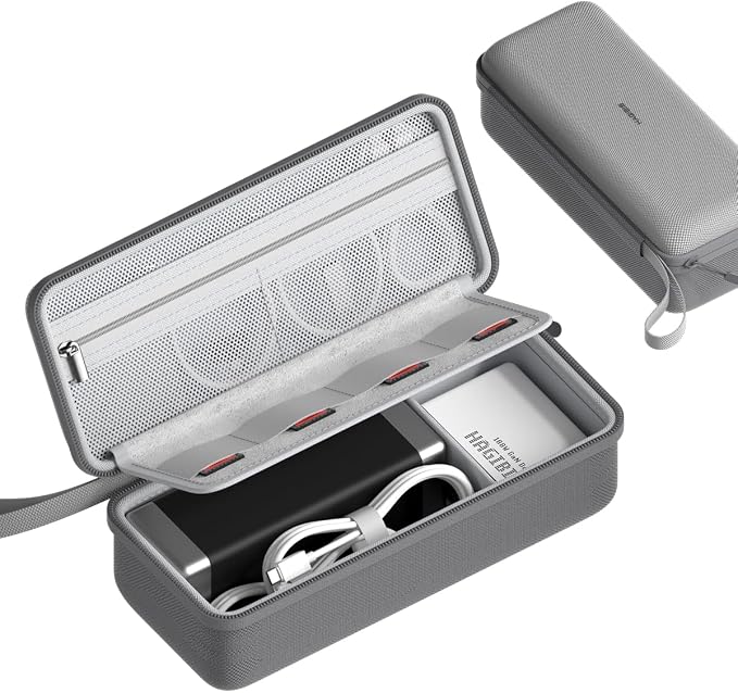 Hagibis Electronics Organizer Travel Case Cable Organizer Bag Pouch Portable Waterproof Carry Case for Cable, Charger,Power Bank, SD Card, Mouse, USB Flash Disk (DPB03 Grey)