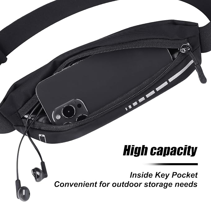 2 PCS Slim Running Belt Fanny Pack Running Phone Holder Runners Pouch Waist Pack for Workout Money Belt Running Gift Gear Accessories for Women Men Walking Hiking Cycling