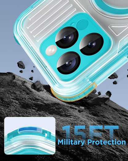 for iPhone 16 Pro Max Waterproof Case with Magsafe, Built-in [Camera & Screen Protector] [Lanyard], IP68 Water Proof Full Body Dustproof Heavy Duty Frosted Protective Phone Cover, 6.9" Teal