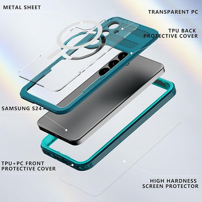 Losin Compatible with Galaxy S25 Case Waterproof Magnetic [Compatible with MagSafe] [Drop Protection] [IP68 Underwater] Full Body Shockproof Protective Phone Case, Teal