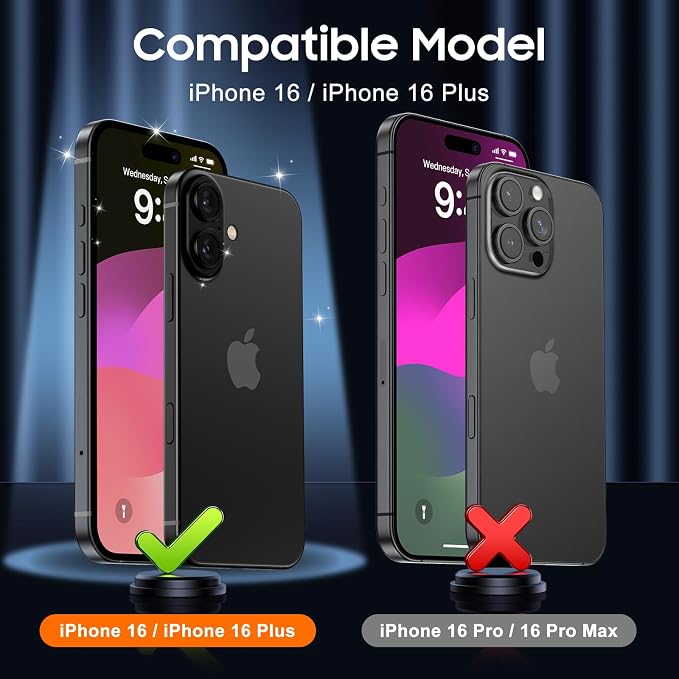 UniqueMe for 3 Pack iPhone 16 / iPhone 16 Plus/iPhone 17 Camera Lens Protector - [Drop Protection] [Case Friendly] 9H Tempered Glass Camera Cover Screen [Update New Version] - Silver