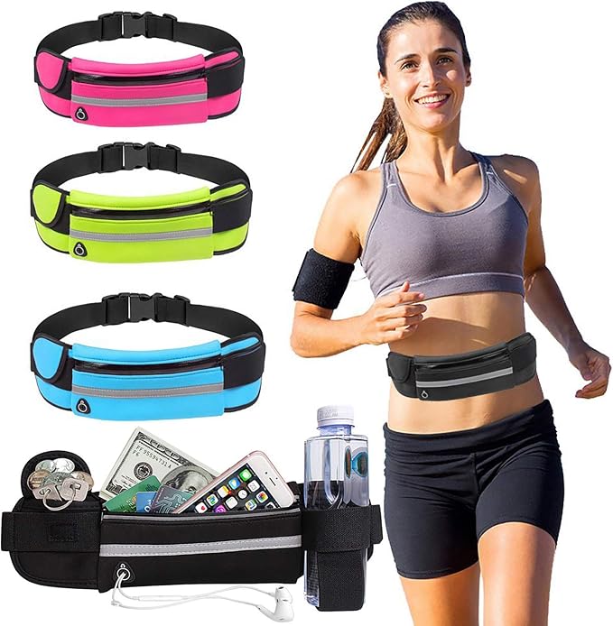 Kettle belt bag Outdoor sports fitness running pockets Anti-sweat and anti-theft cell phone pocket Close-fitting sports bag (black)
