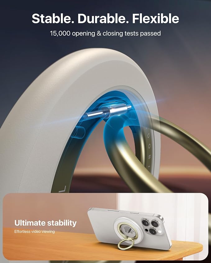 andobil 2026 3rd Gen Magnetic Phone Grip for MagSafe [360° Rotatable & Ultra-Stable] Double-sided Magnet Cell Phone Ring Holder Compatible with MagSafe Accessories&iPhone 17 Air 16 Pro Max 15 14 13 12