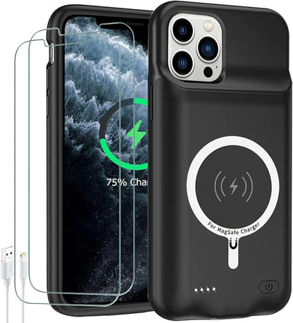 Battery Case for iPhone 11 Pro,Upgraded 10000mAh High Capacity Rechargeable Portable Extended Charger Case Wireless Charging Compatible with iPhone 11 Pro (5.8 inch) Charging Cover & Carplay (Black)
