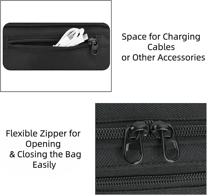 Carry Bag for Anker Prime Power Bank 27,650mAh/25,000mAh & Accessories, Storage Bag for UGREENs Nexode Power Bank 25000mAh 200W, with Hand Strap Black