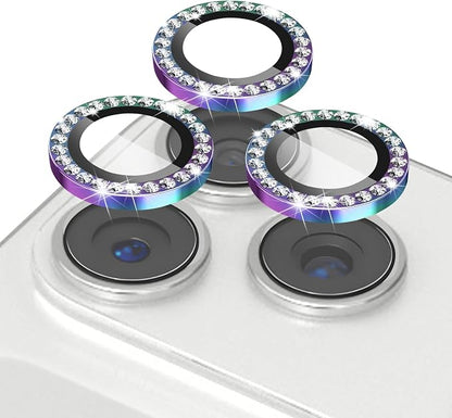 ShinKin Camera Lens Protector for iPhone 17 Pro/iPhone 17 Pro Max, Glitter Camera Cover, 9H Tempered Glass Individual Metal Ring Camera Protector for iPhone 17 Pro/17 Pro Max (Diamond -Colorful)