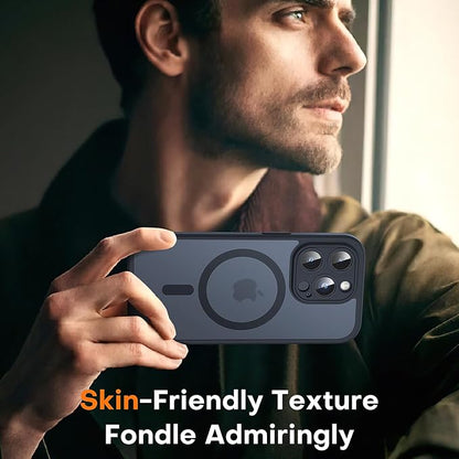 TOCOL for iPhone 14 Pro Max Case, Compatible with Magsafe, Drop Protection, Upgraded Full Camera Protection, Translucent Magnetic Matte Phone Case for iPhone 14 Pro Max 6.7 inch (Black)