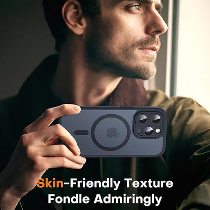 TOCOL for iPhone 13 Pro Max Case, Compatible with Magsafe, Full Camera Protection, Built-in Magnetic Ring, Translucent Matte Phone Case for iPhone 13 Pro Max 6.7 inch (Black)