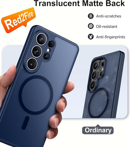 Red2Fire Magnetic for Samsung Galaxy S26 Ultra Case, [Compatible with MagSafe][12Ft Military Grade Protection][2*Screen Protector] Slim Translucent Anti-Slip Shockproof Case for Samsung S26 Ultra 6.9"