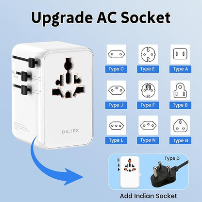 70W Charger with USB-C & USB-A Multiple Ports - Travel Adapter Use in Hotels Airports & Cruises - Type-C & A Safe for Phones & Cameras, A Reliable Choice for Users in Daily Travel