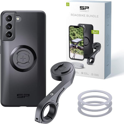 SP CONNECT Road Bike Bundle | SPC+ | Compatible with Samsung S21 | Bike Phone Mount | Bicycle Accessories and Bike Phone Holder | Cell Phone Holder Black