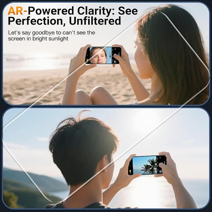 YWXTW [Sunlight Readability Screen Protector for iPhone 17 Pro 6.3 Inch, Anti Reflective Zero Glare TOP 9H+ Tempered Glass Screen Saver 17 Pro Accessories Case Friendly