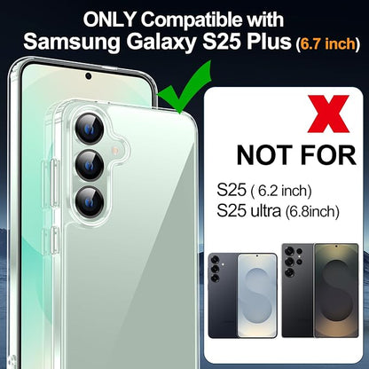 MOZOTER Designed for Samsung Galaxy S25 Plus Case Clear, [Not Yellowing] [15FT Military Grade Drop Protection] Scratch-Resistant Transparent Shockproof Slim Phone Case 6.7 Inch-Clear